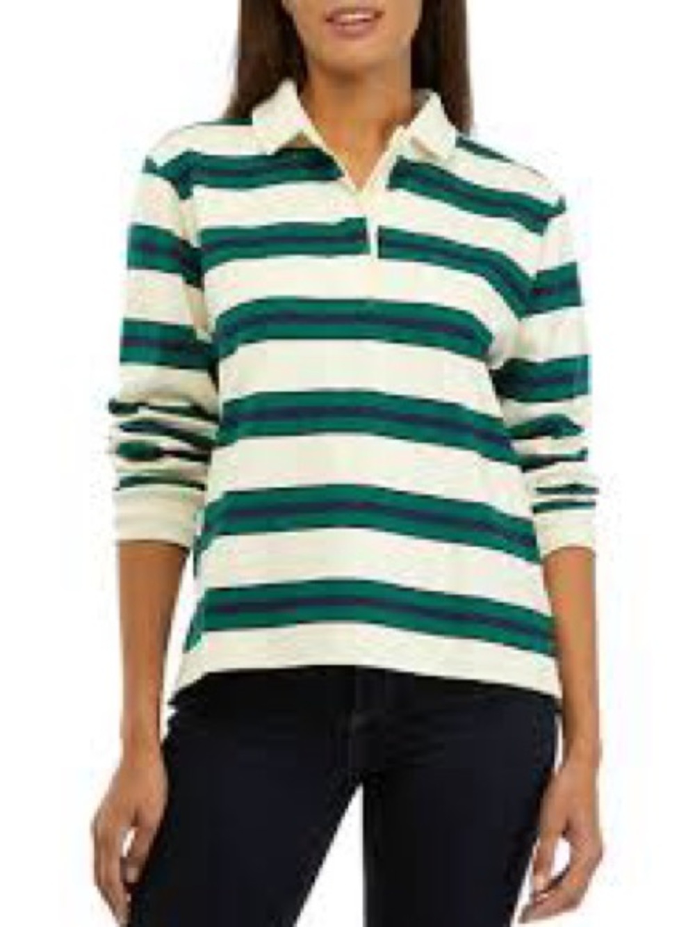 Vineyard Vines Heritage Striped Rugby Polo Shirt with collar Women’s S green